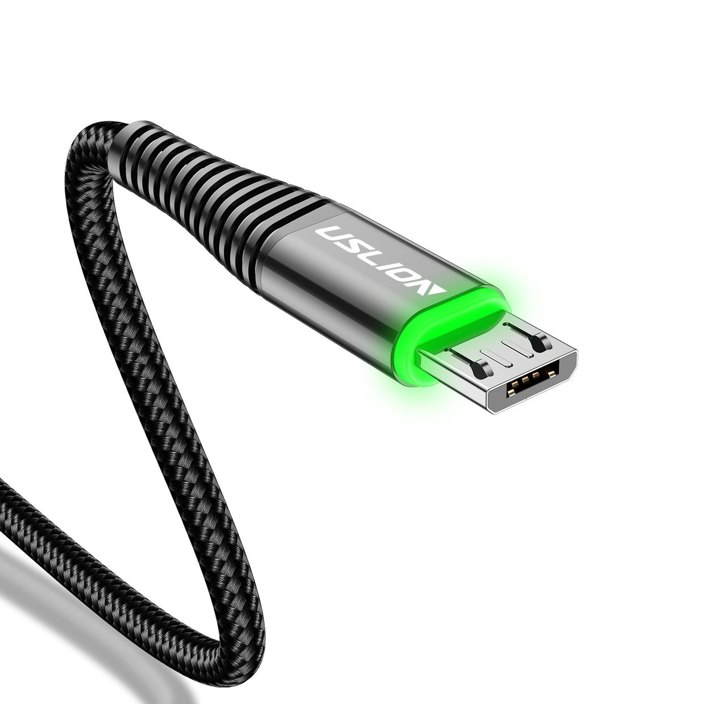 Android Data Cable Led Light Green Light Micro Usb Mobile Phone Charging Cable 3A Fast Charge Android