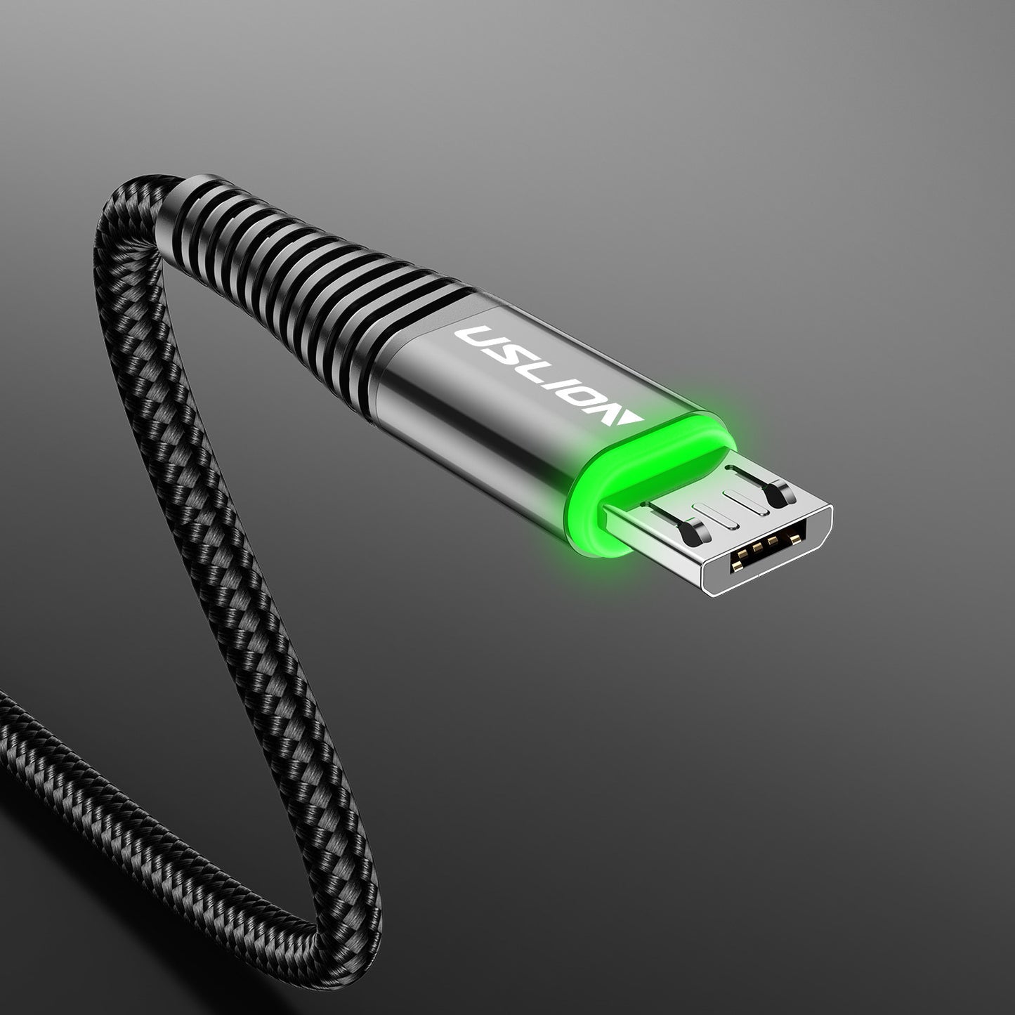 Android Data Cable Led Light Green Light Micro Usb Mobile Phone Charging Cable 3A Fast Charge Android