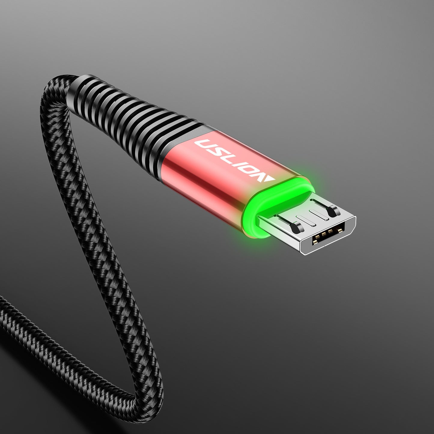 Android Data Cable Led Light Green Light Micro Usb Mobile Phone Charging Cable 3A Fast Charge Android