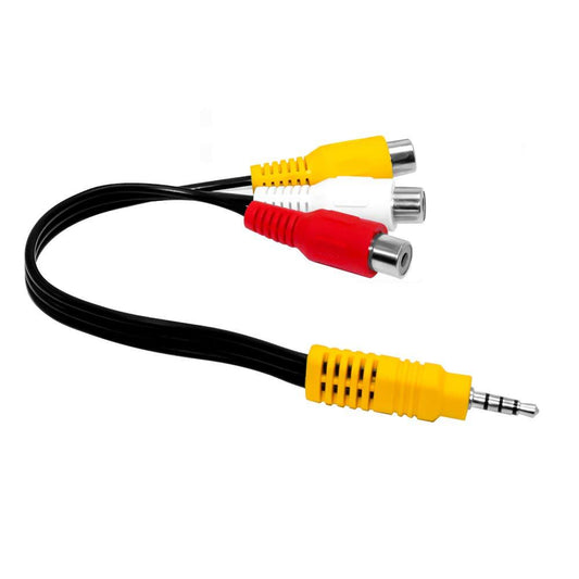 3.5Mm Female To Rca Yellow-White-Red Video Cable, 18Mm Extension Head 3.5 One-Point Three Av Cable Female Lotus Audio Cable