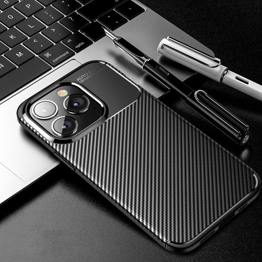 Beetle Carbon Fiber Pattern Mobile Phone Full Case