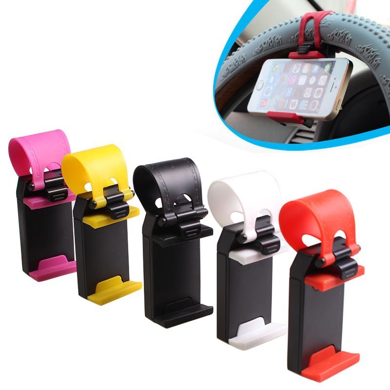 Car Steering Wheel Phone Clip Mount Holder Universal Bike Auto Camera GPS Stand Bracket For Phone