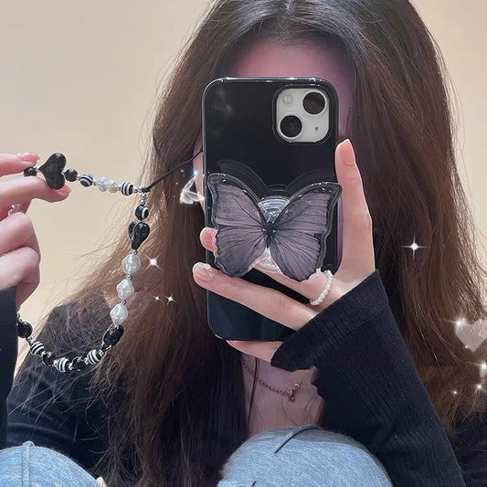 Butterfly Bracket Phone Case With Chain